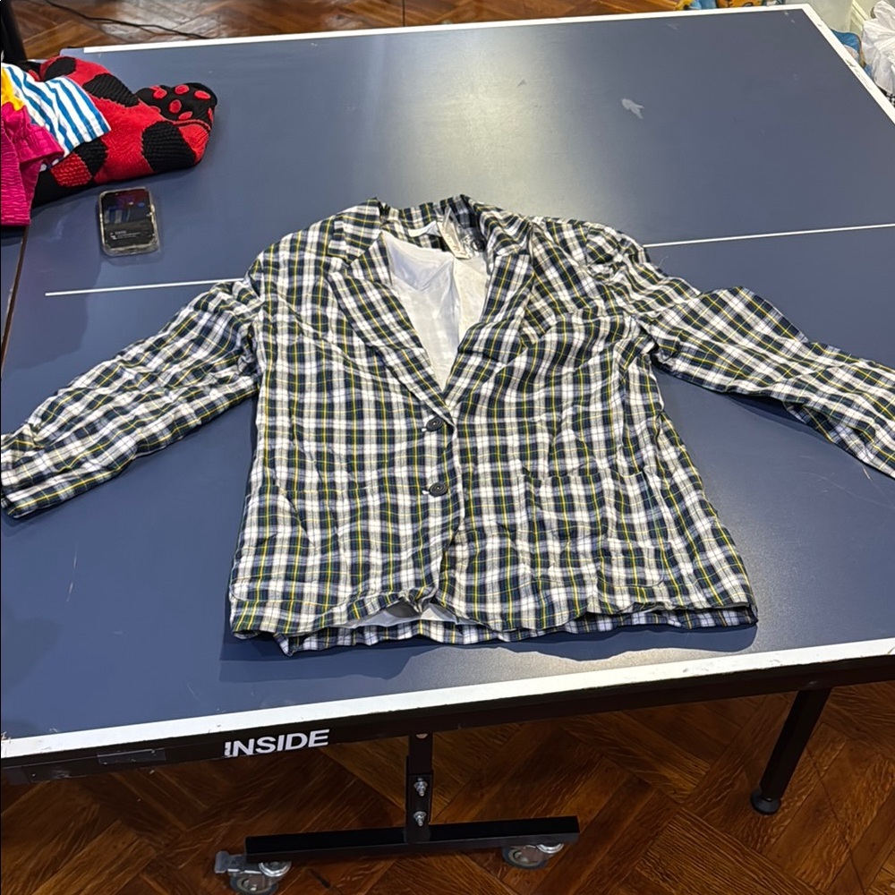 The Limited Black and White Plaid Blazer